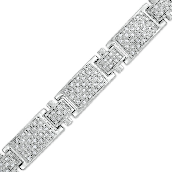 1 CT. T.w. Diamond Rectangle Link Bracelet in 10K White Gold - 8.5"