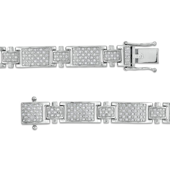 1 CT. T.w. Diamond Rectangle Link Bracelet in 10K White Gold - 8.5"