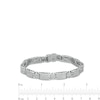 Thumbnail Image 4 of Men's 1 CT. T.W. Diamond Rectangle Link Bracelet in 10K White Gold - 8.5"