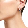 Thumbnail Image 2 of Princess-Cut Blue Lab-Created Sapphire and White Lab-Created Sapphire Stick Drop Earrings in Sterling Silver