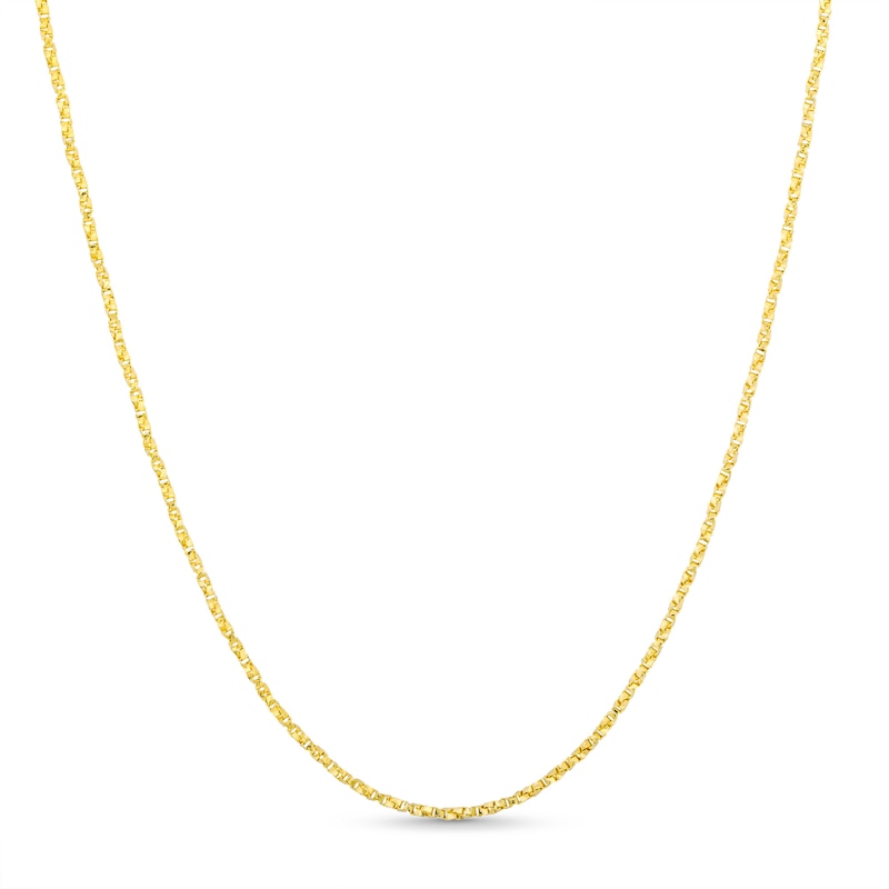 1.1mm Box Chain Necklace in Solid 14K Gold - 18"