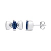 Thumbnail Image 1 of Eternally Bonded Marquise-Cut Blue Sapphire Bow Stud Earrings in 10K White Gold