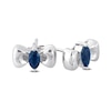 Thumbnail Image 2 of Eternally Bonded Marquise-Cut Blue Sapphire Bow Stud Earrings in 10K White Gold