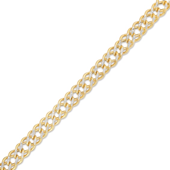 Hollow 7.0mm Diamond-Cut Chain Bracelet in 14K Gold - 7.5â