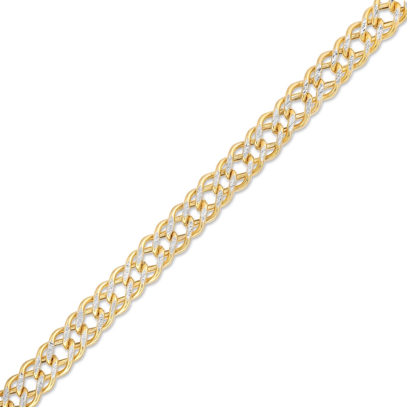 Hollow 7.0mm Diamond-Cut Chain Bracelet in 14K Gold - 7.5”