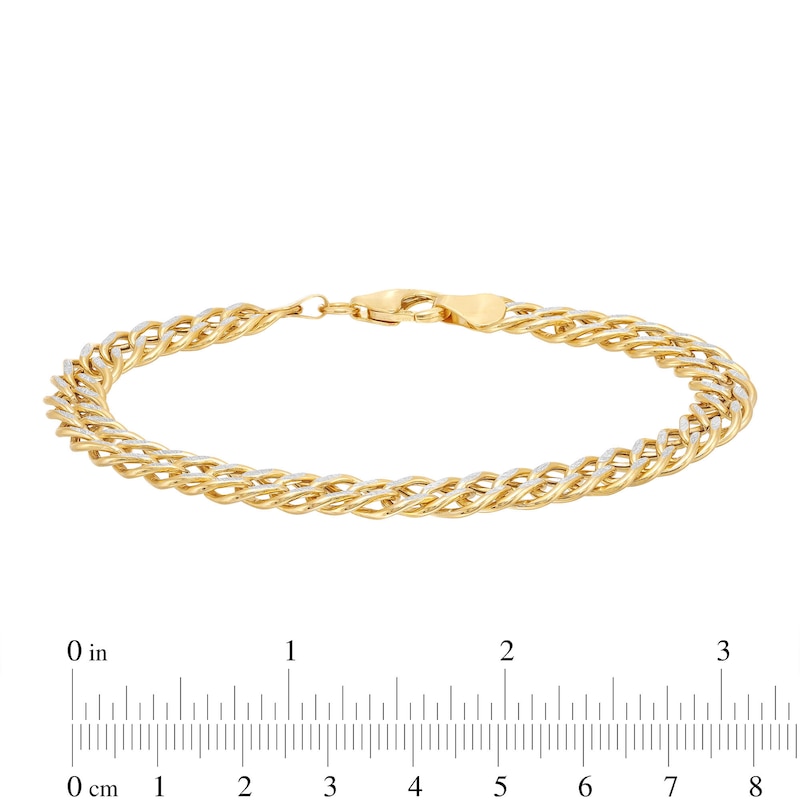 Hollow 7.0mm Diamond-Cut Chain Bracelet in 14K Gold - 7.5”