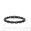 Thumbnail Image 3 of Vera Wang Men 6.8mm Squared Rolo Chain Bracelet in Sterling Silver with Black Ruthenium - 8.5"