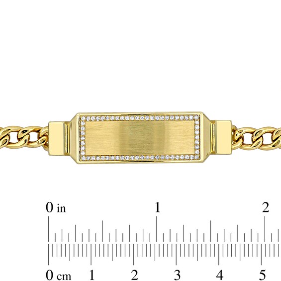 Eternally Bonded 1/3 CT. T.w. Diamond Outline I.d. Curb Chain Bracelet in 14K Two-Tone Gold