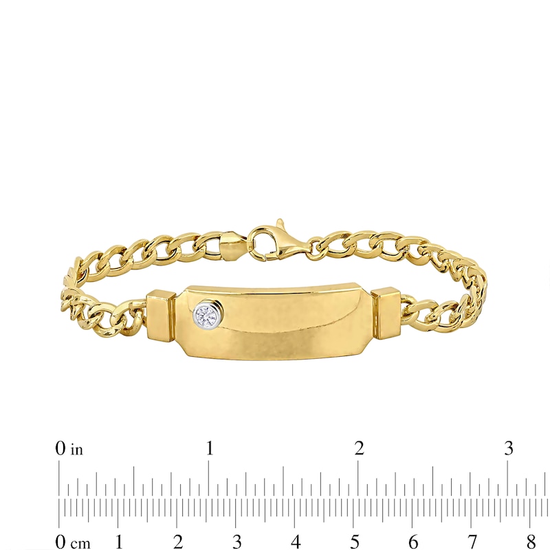 Main Image 2 of Eternally Bonded 1/5 CT. Diamond Bottle with Cap I.D. Curb Chain Bracelet in 14K Gold