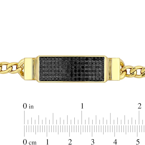Eternally Bonded 1-5/8 CT. T.w. Black Diamond I.d. Curb Chain Bracelet in 14K Gold