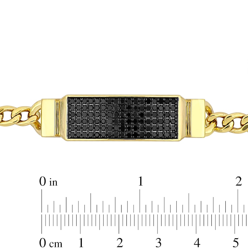 Main Image 2 of Eternally Bonded 1-5/8 CT. T.W. Black Diamond I.D. Curb Chain Bracelet in 14K Gold