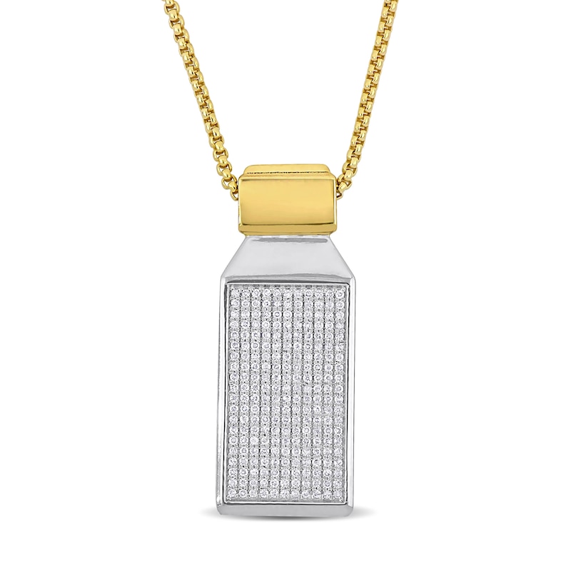 Eternally Bonded Men's 7/8 CT. T.W. Diamond Rectangle Bottle with Cap ...