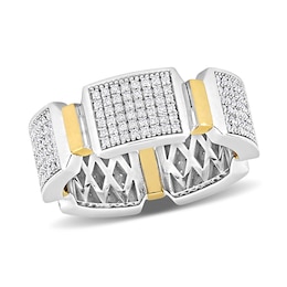 Eternally Bonded 1 CT. T.W. Diamond Collar Station Band in 14K Two-Tone Gold