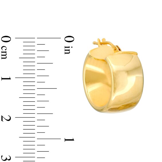 10.0mm Wide Hoop Earrings in Hollow 14K Gold
