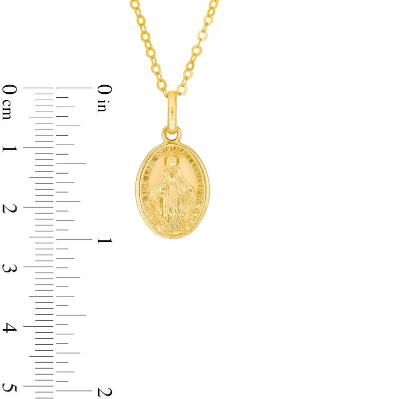 Virgin Mary Pendant in Hollow 14K Gold