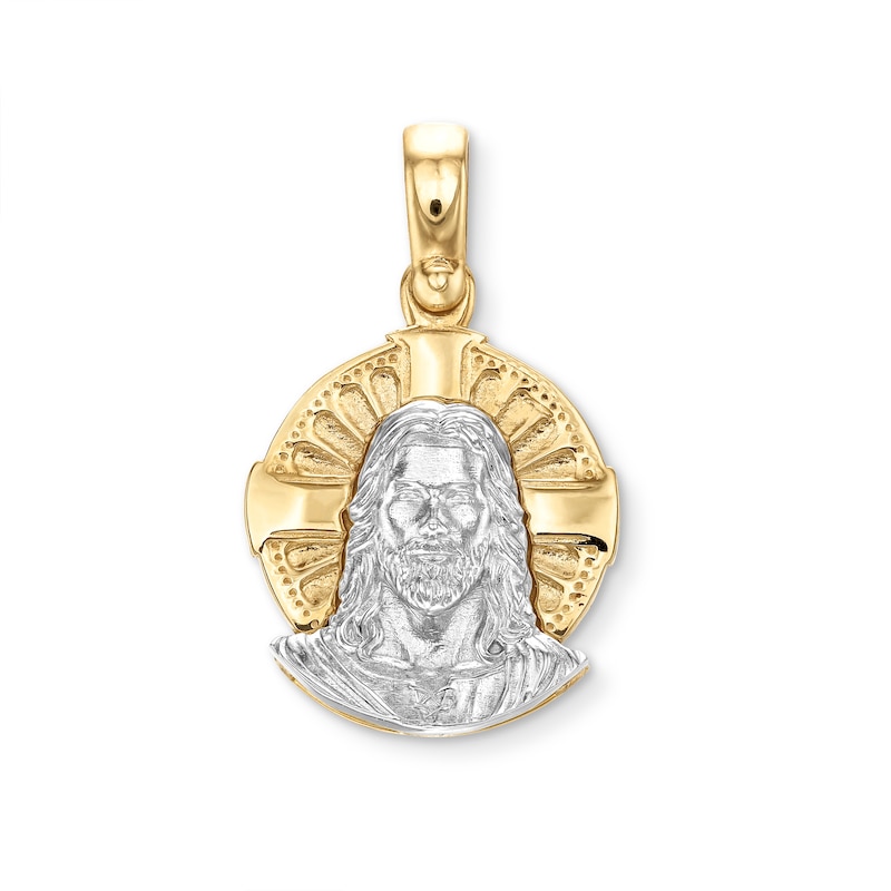 Main Image 1 of Jesus Portrait Charm in Solid 14K Two-Tone Gold