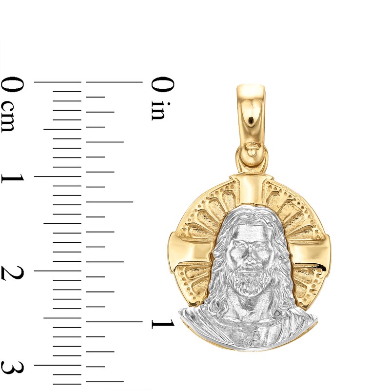 Main Image 2 of Jesus Portrait Charm in Solid 14K Two-Tone Gold