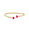 Thumbnail Image 1 of Pear-Shaped Lab-Created Ruby Open Bangle in 10K Gold - 6.75"