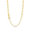 Thumbnail Image 3 of Freshwater Cultured Pearl Seven Stone Paper Clip Chain Necklace in Sterling Silver with 18K Gold Plate