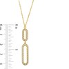 Thumbnail Image 4 of Diamond-Cut Paper Clip Double Drop Pendant in 14K Two-Tone Gold