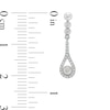 Thumbnail Image 3 of Freshwater Cultured Pearl and 1/6 CT. T.W. Diamond Three Stone Teardrop Earrings in 10K White Gold