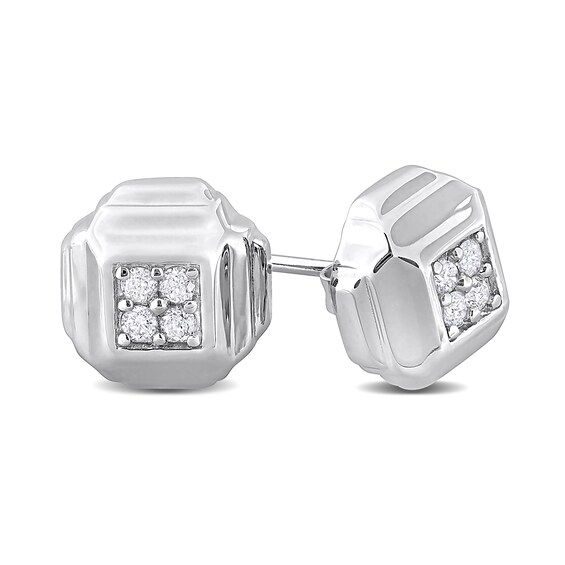 Eternally Bonded 1/5 CT. T.w. Diamond Tiered Square Stud Earrings in Sterling Silver
