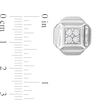Thumbnail Image 3 of Eternally Bonded Men's 1/5 CT. T.W. Diamond Tiered Square Stud Earrings in Sterling Silver