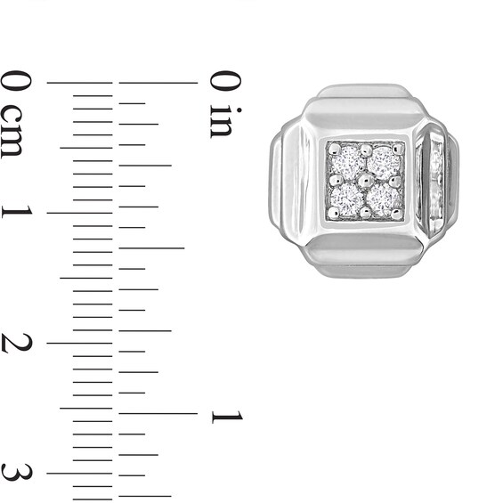 Eternally Bonded 1/5 CT. T.w. Diamond Tiered Square Stud Earrings in Sterling Silver