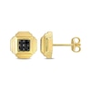 Thumbnail Image 1 of Eternally Bonded 1/5 CT. T.W. Black Diamond Tiered Square Stud Earrings in Sterling Silver with Yellow Flash Plate