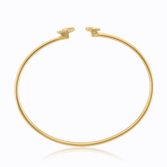 1/8 CT. T.w. Diamond Butterflies Open Bangle in 10K Gold