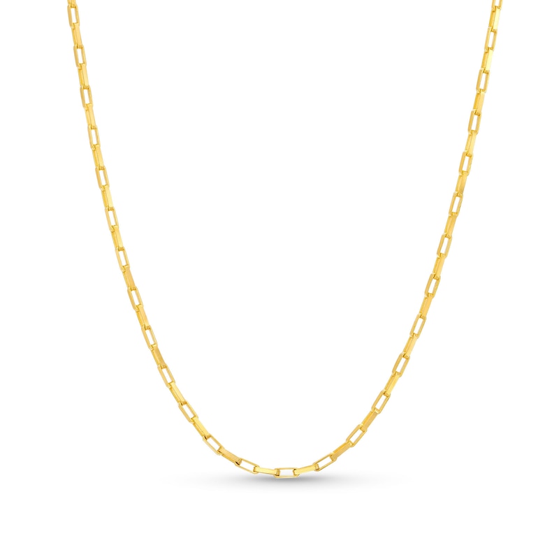 1.4mm Elongated Box Chain Necklace in Solid 14K Gold - 18"