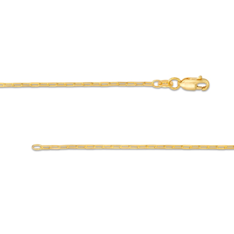 1.4mm Elongated Box Chain Necklace in Solid 14K Gold - 18"