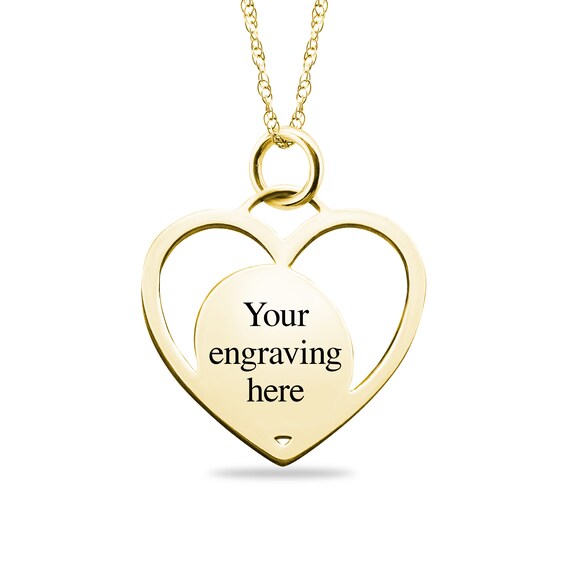 Oval Fingerprint Heart Pendant in White, Yellow or Rose 10K Gold (1 Image and 1-2 Lines)