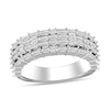 Thumbnail Image 1 of 1 CT. T.W. Baguette-Cut Diamond Sideways Multi-Row Band in 14K White Gold
