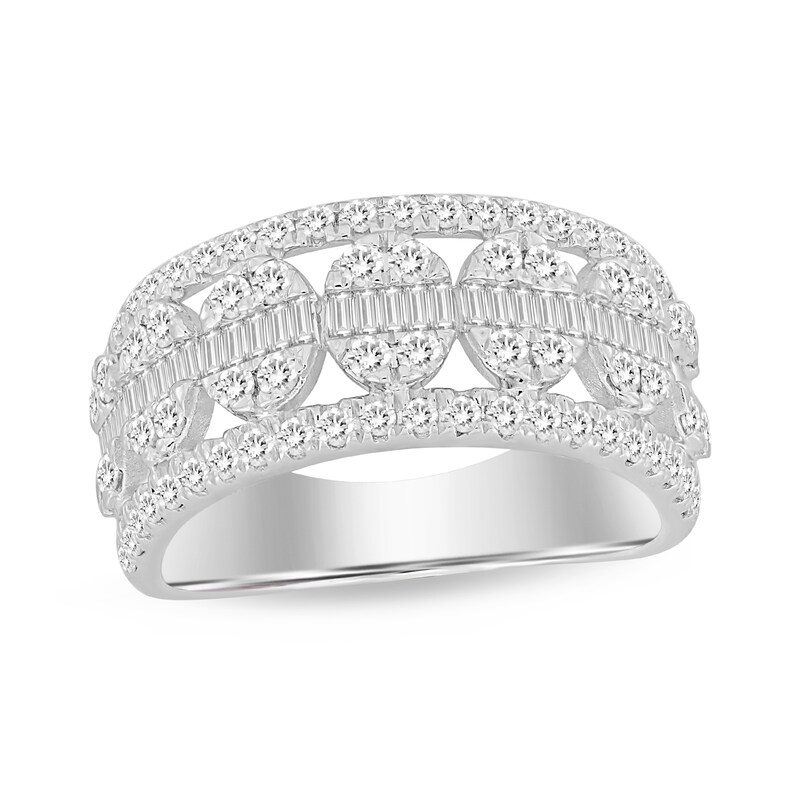 1 CT. T.W. MultiDiamond Oval Frame Band in 14K White Gold Zales