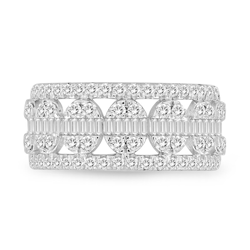 1 CT. T.W. MultiDiamond Oval Frame Band in 14K White Gold Zales