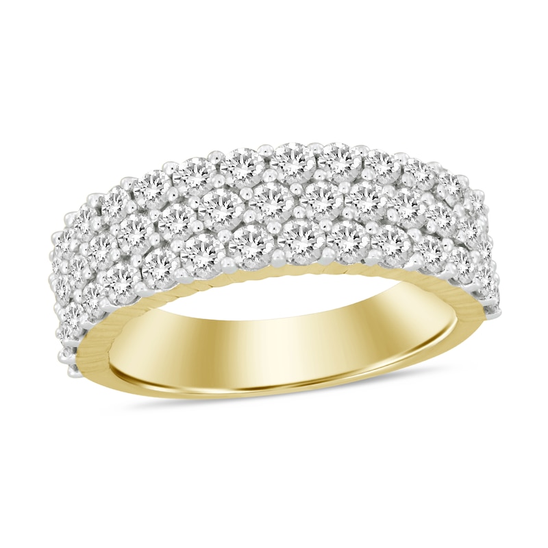 Main Image 1 of 2-1/2 CT. T.W. Diamond Triple Row Band in 10K Gold