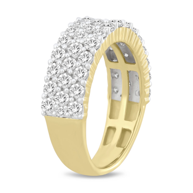 Main Image 2 of 2-1/2 CT. T.W. Diamond Triple Row Band in 10K Gold