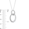 Thumbnail Image 2 of 1/2 CT. T.W. Diamond Rope Interlocking Ovals Pendant in Sterling Silver