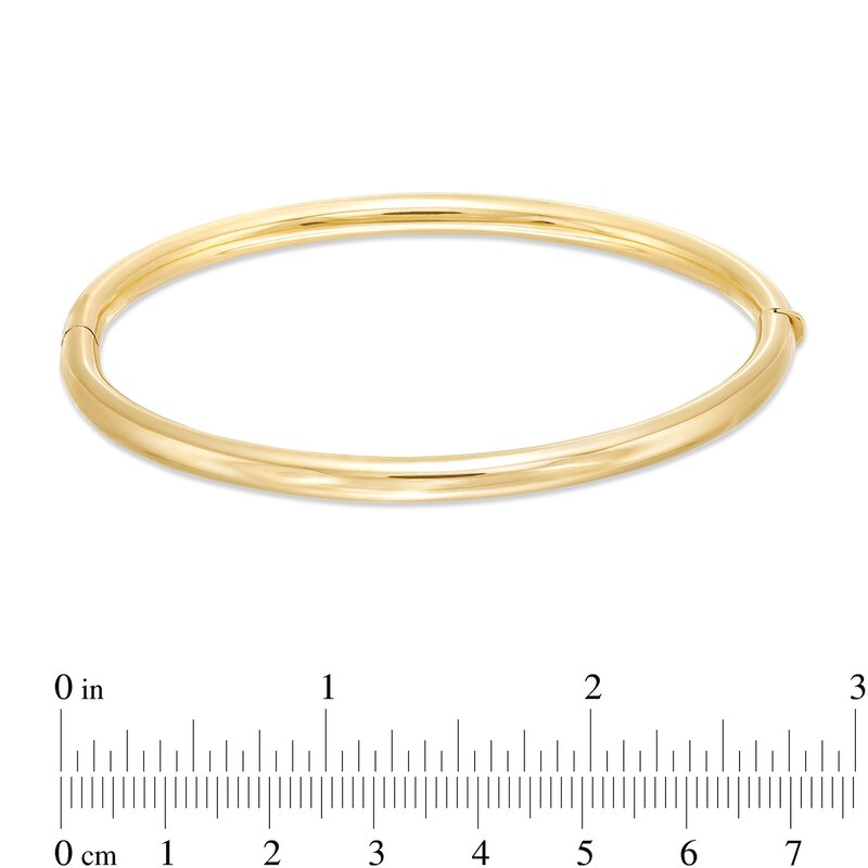 Main Image 3 of Hollow 3.8mm Tube Bangle Bracelet in 14K Gold - 7.25"