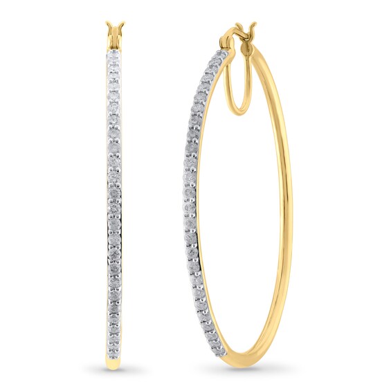 1 CT. T.w. Diamond 2.0mm Hoop Earrings in 10K Gold