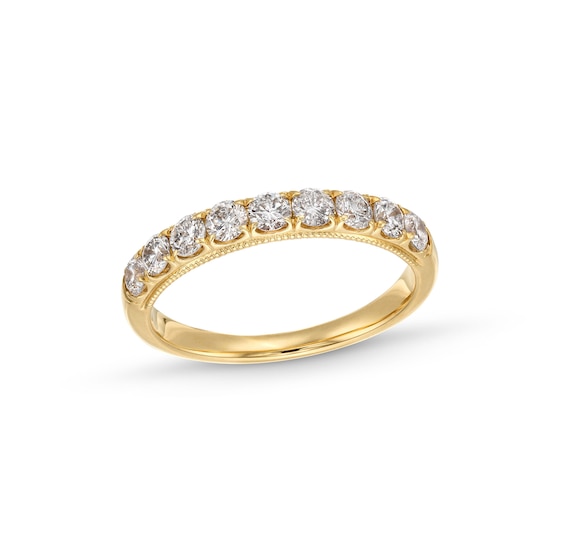 3/4 CT. T.w. Diamond Nine Stone Vintage-Style Anniversary Band in 14K Gold