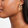 Thumbnail Image 2 of Diamond-Cut 6.0mm Oval Hoop Earrings in Hollow 14K Gold
