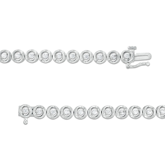 1 CT. T.w. Diamond Circles Line Bracelet in 10K White Gold