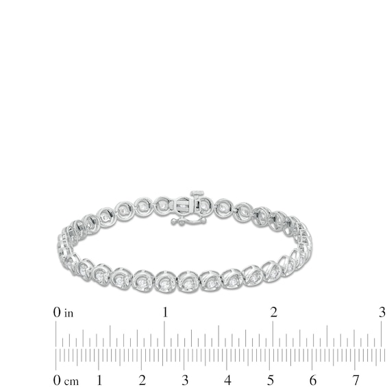 1 CT. T.w. Diamond Circles Line Bracelet in 10K White Gold