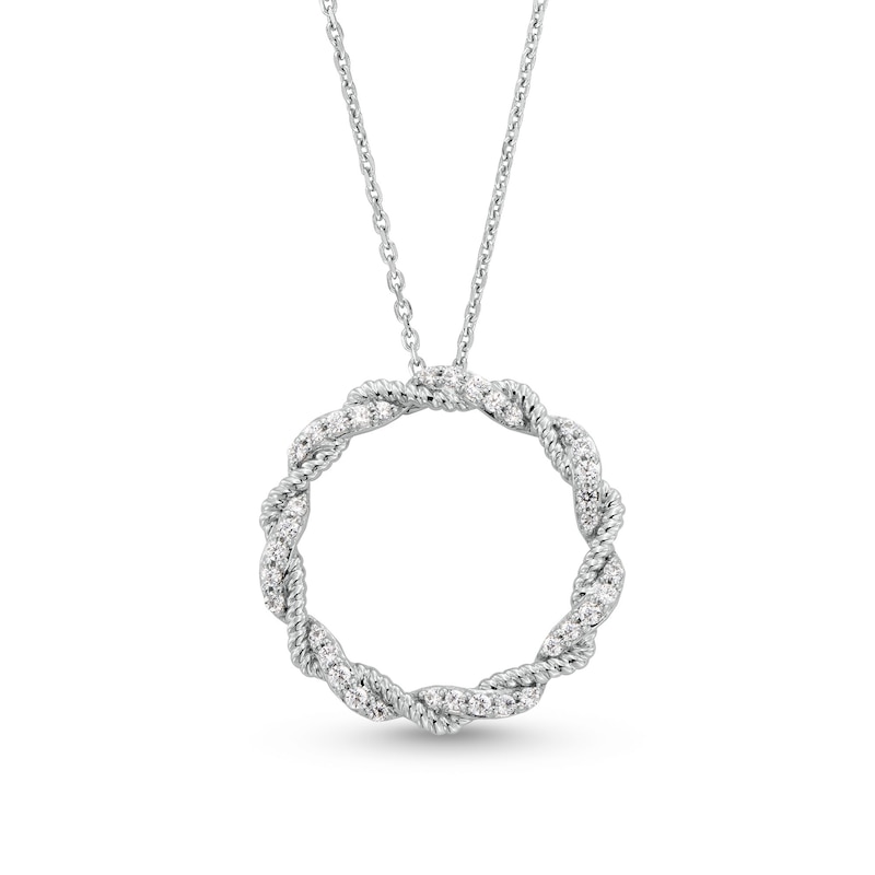 1/5 CT. T.W. Diamond Twist Circle Pendant in Sterling Silver | Zales