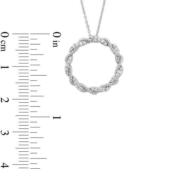 1/5 CT. T.w. Diamond Twist Circle Pendant in Sterling Silver