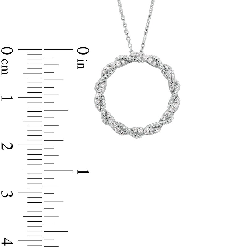 1/5 CT. T.W. Diamond Twist Circle Pendant in Sterling Silver