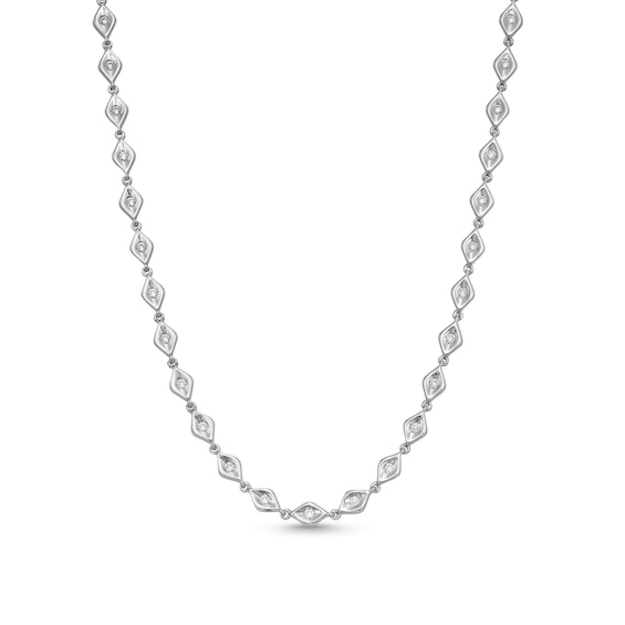 3/8 CT. T.w. Diamond Marquise Link Necklace in Sterling Silver