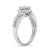 Thumbnail Image 3 of 1/2 CT. T.W. Diamond Double Frame Twist Split Shank Ring in 10K White Gold